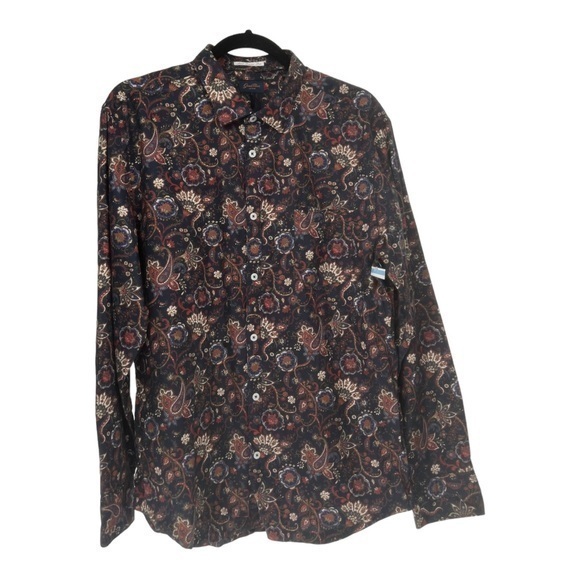 Good Man Brand Paisley Floral Print Long Sleeve Button Up Dress Shirt Size L NWT - Picture 1 of 6